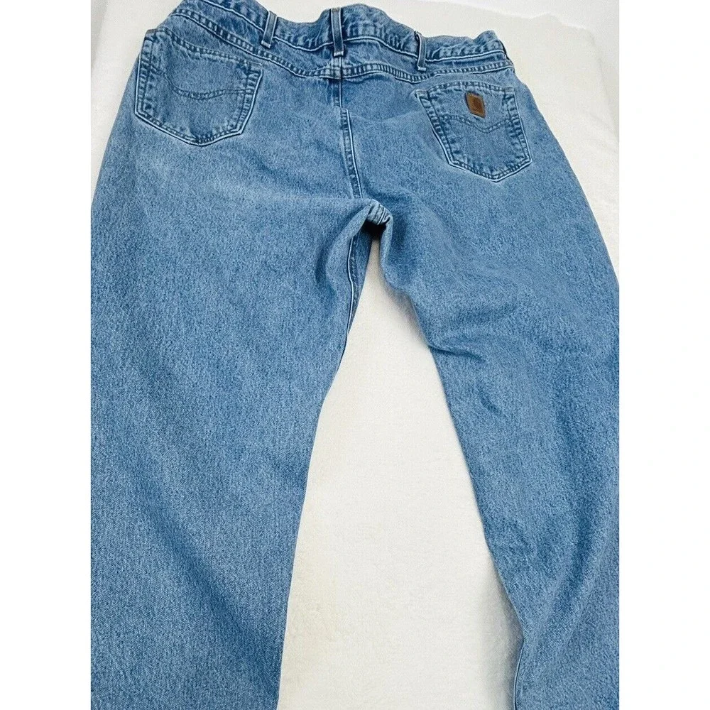 Carhartt Jeans Relaxed Fit 46‎ x30 Taper Leg Blue Denim B17 STW Stone Wash